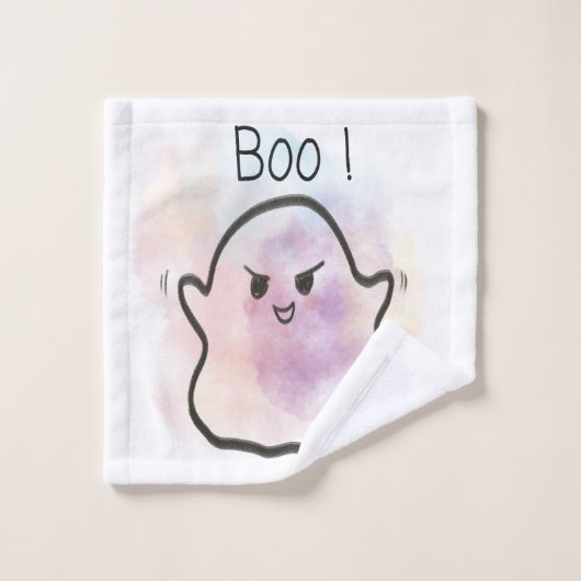 Little ghost shouts Boo Washandje (Wasdoekje)