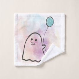 Little ghost with a balloon  washandje