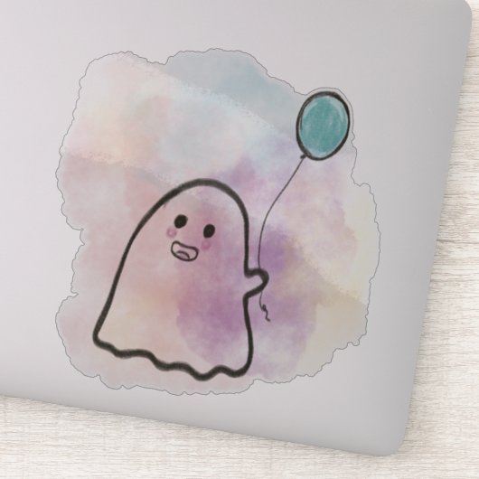 Little ghost with balloon  sticker (Detail)