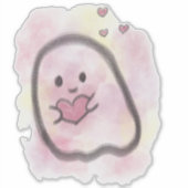 Little ghost with heart  sticker (Voorkant)