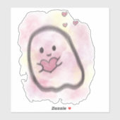 Little ghost with heart  sticker (Vel)