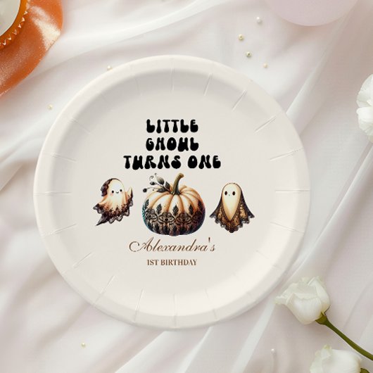Little Ghoul eerste verjaardag Papieren Bordje
