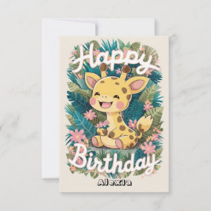 Little Gift Giraffe Verjaardag Kaart