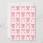 Little Gift Pink & Red Bow / lint Meisje Baby show Kaart (Achterkant)