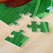 Little Ginger Brown Kat in een bloemenveld Legpuzzel (Zijkant)