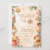 Little Gingerbread 2nd Birthday Christmas Kaart (Voorkant)