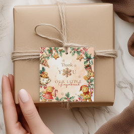 Little Gingerbread Birthday Christmas Thank you  Bedankjes Labels