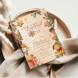 Little Gingerbread Christmas 1st Birthday Kaart