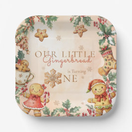 Little Gingerbread Christmas 1st Birthday Papieren Bordje
