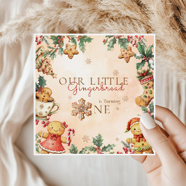 Little Gingerbread Christmas 1st Birthday Servet