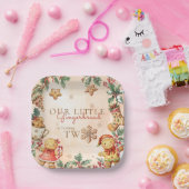 Little Gingerbread Christmas 2nd Birthday Papieren Bordje (Feest)