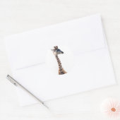 "Little Giraffe" Waterverf in het wild levende die Ronde Sticker (Envelop)