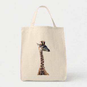 "Little Giraffe" Waterverf in het wild levende die Tote Bag
