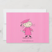 Little Girl Afstudeerder Afstuderen Invitation Roz Kaart (Achterkant)