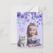 Little Girl Afstuderen Invitation Notitiekaartje (Voorkant)