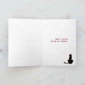 Little Girl and Black Cat Halloween Kaart (Binnen)