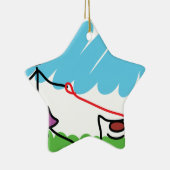 Little Girl and Dog Drawing Keramisch Ornament (Rechts)