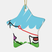 Little Girl and Dog Drawing Keramisch Ornament (Links)