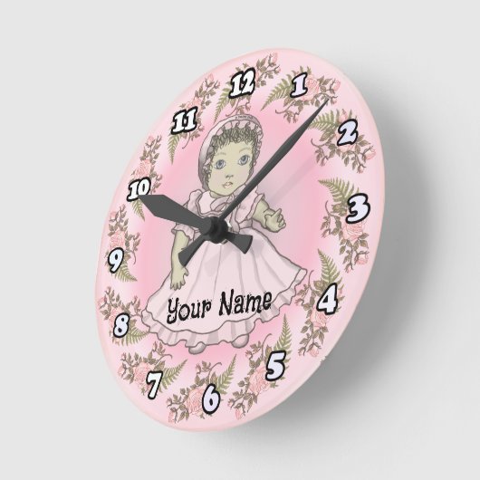 Little Girl Baby Doll Ronde Klok (Hoek)