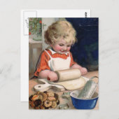 Little Girl Baking Cookies Briefkaart (Voorkant / Achterkant)