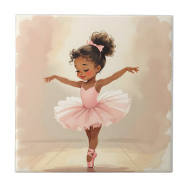 Little Girl Ballerina in Pink Tutu  Tegeltje