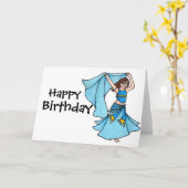 Little Girl Belly Dancer Blue Kaart (Gele Bloem)