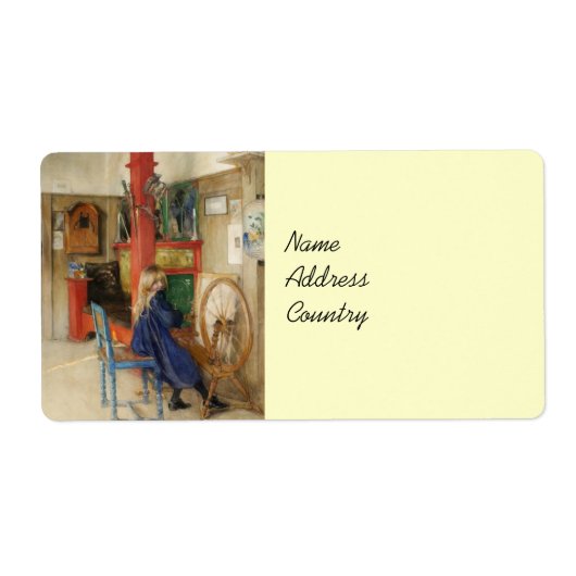 Little Girl bij draaiend wiel Etiket (Voorkant)