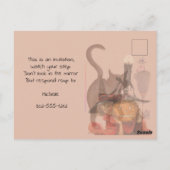 Little Girl Black Cat Pumpkin Briefkaart (Achterkant)