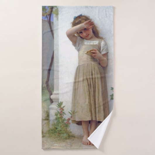 Little Girl, Bouguereau Badhanddoek (Badhanddoek)