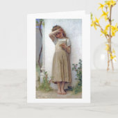 Little Girl, Bouguereau Kaart (Gele Bloem)