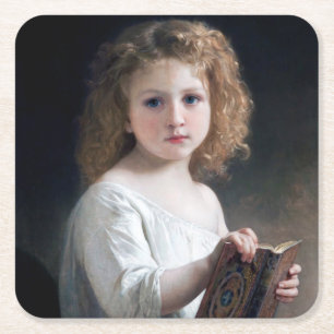 Little Girl, Bouguereau Kartonnen Onderzetters