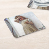 Little Girl, Bouguereau Kartonnen Onderzetters (Schuin)