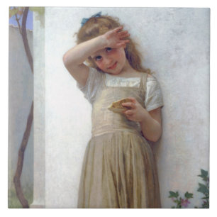 Little Girl, Bouguereau Tegeltje
