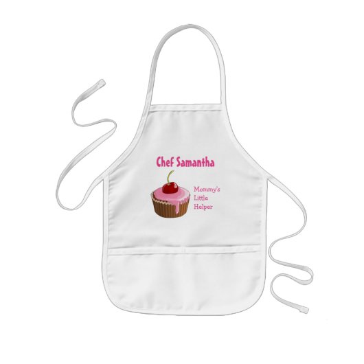 Little Girl Chef Mommys Helper Cupcake Baking Cook Kinder Schort (Voorkant)