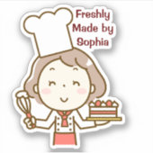 Little Girl Chef Sticker (Voorkant)