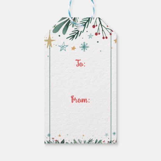 Little Girl Christmas Santa Hat Ballerina Cadeaulabel (Achterkant)