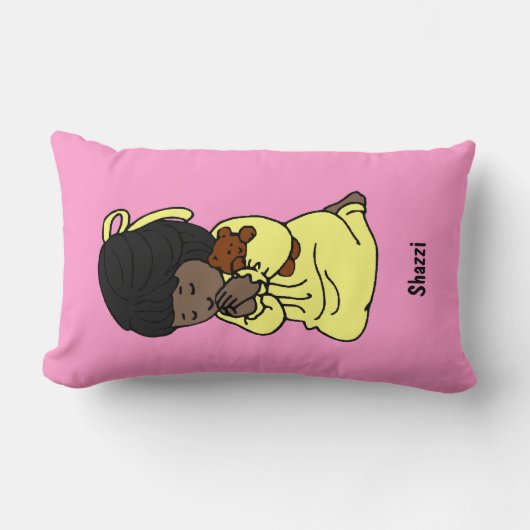 Little Girl Custom Prayer Pillow: Afrikaans-Amerik Kussen (Voorkant)