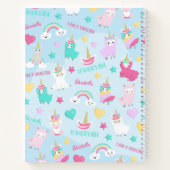 Little Girl Cute Llamacorn Pastel Pattern Notitieboek (Achterkant)