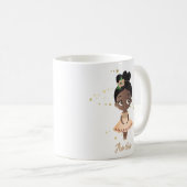 Little Girl Dancing Ballerina w/Flower, Gold Koffiemok (Voorkant rechts)