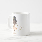 Little Girl Dancing Ballerina w/Flower, Gold Koffiemok (Voorkant links)