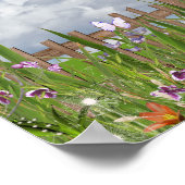 Little Girl die een vlieger vliegt Poster (Hoek)