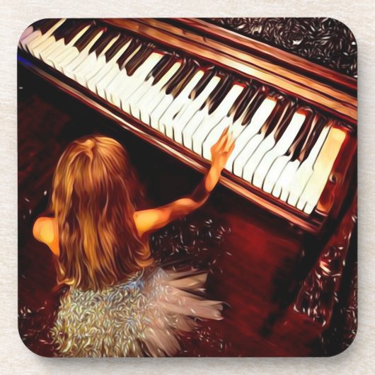 Little Girl die Piano speelt Bier Onderzetter (Voorkant)
