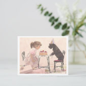 Little Girl & Dog Celelbration Kaart (Staand voorkant)