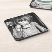 Little Girl Drink koffie Bier Onderzetter (Linkerzijde)