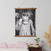 Little Girl Drink koffie Hangend Wandkleed (Slaapkamer)