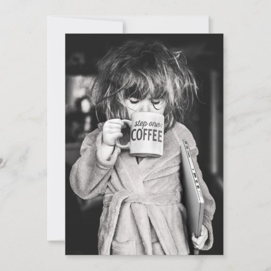Little Girl Drink koffie Kaart (Voorkant)