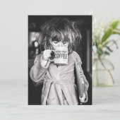 Little Girl Drink koffie Kaart (Staand voorkant)