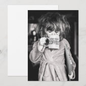 Little Girl Drink koffie Kaart (Voorkant / Achterkant)