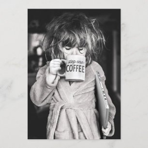 Little Girl Drink koffie Kaart