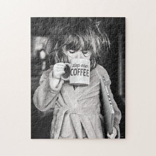 Little Girl Drink koffie Legpuzzel (Verticaal)